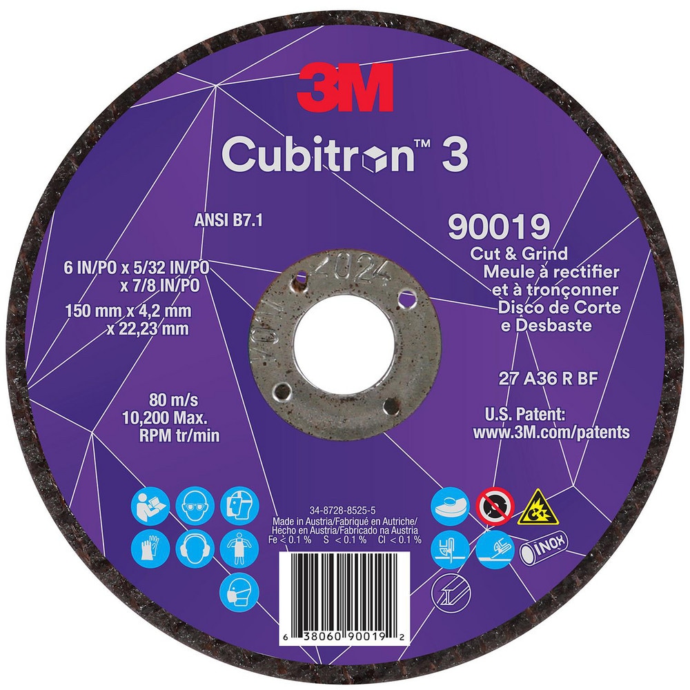 Depressed-Center Wheels; Wheel Diameter (Inch): 6 ; Wheel Thickness (Inch): 5/32 ; Hole Size: 7/8 (Inch); Wheel Type: Type 27 ; Abrasive Material: Precision Shaped Ceramic ; Grit: 36