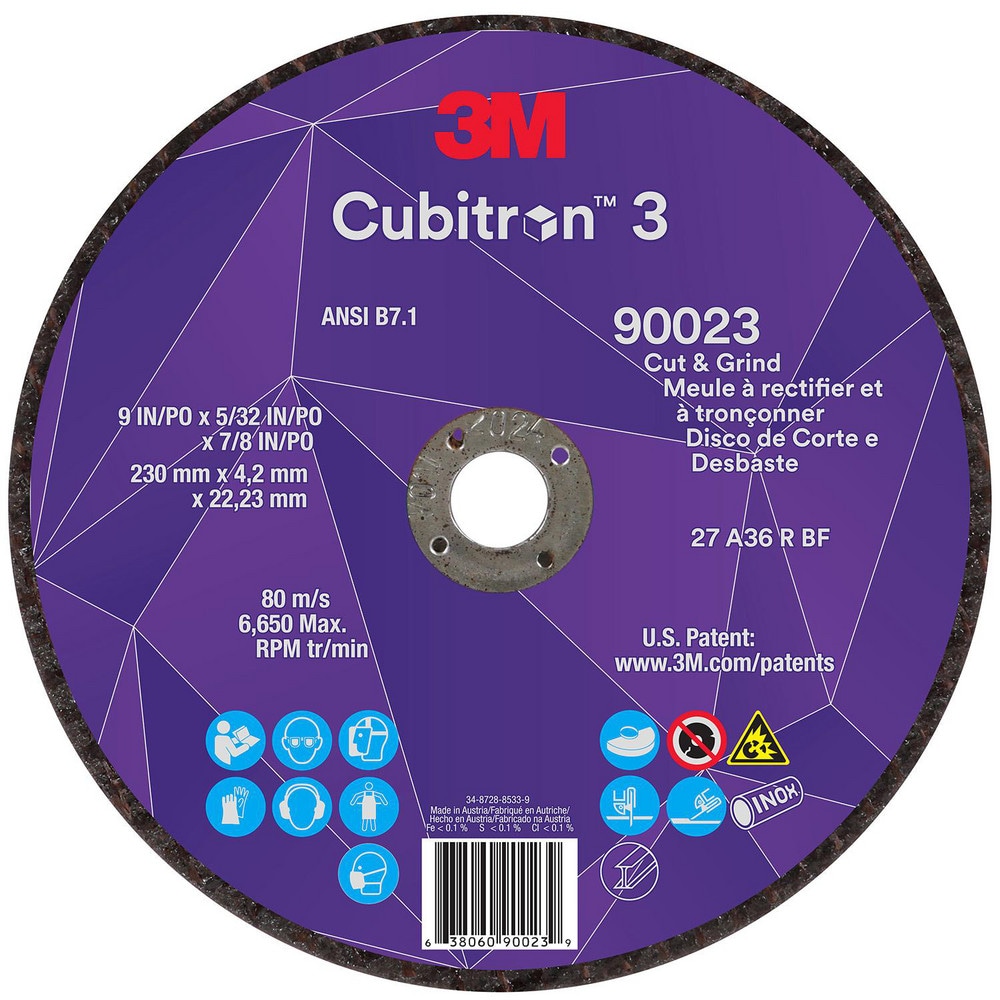 Depressed-Center Wheels; Wheel Diameter (Inch): 9 ; Wheel Thickness (Inch): 5/32 ; Hole Size: 7/8 (Inch); Wheel Type: Type 27 ; Abrasive Material: Precision Shaped Ceramic ; Grit: 36