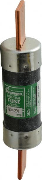 Cooper Bussmann NON-200 Cartridge Fast-Acting Fuse: H, 200 A, 39.6 mm Dia 