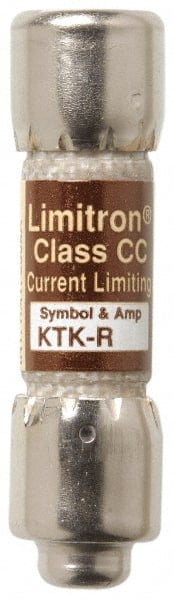 Cooper Bussmann KTK-R-1/10 Cartridge Fast-Acting Fuse: CC, 0.1 A, 10.3 mm Dia 