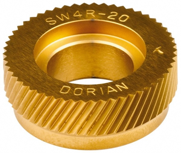 Standard Knurl Wheel: 1" Dia, 90 ° Tooth Angle, 20 TPI, Diagonal, Cobalt
