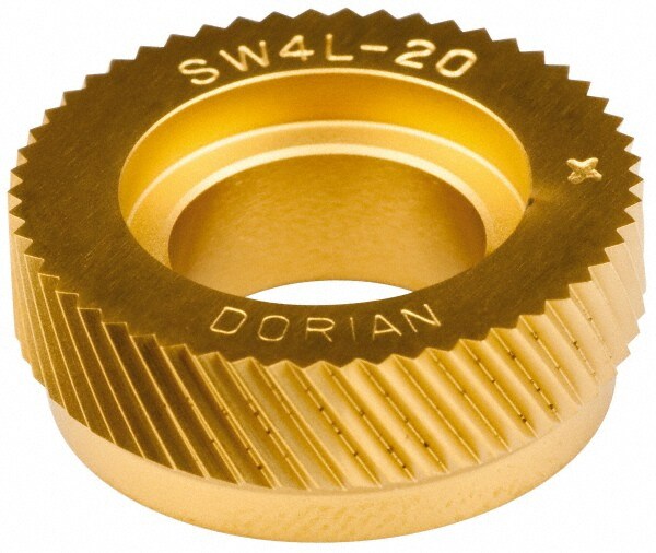 Standard Knurl Wheel: 1" Dia, 90 ° Tooth Angle, 20 TPI, Diagonal, Cobalt