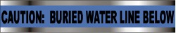 Caution: Buried Water Line Below, Detectable Underground Tape - 1,000 Ft. Long x 6 Inch Wide Roll, Polyethylene on Aluminum, 5 mil Thick, Blue