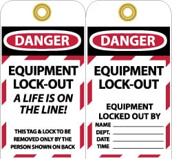 Lockout Tag: Rectangle, 3" High, Unrippable Vinyl, "Danger"