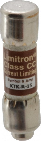 Cooper Bussmann KTK-R-15 Cartridge Fast-Acting Fuse: CC, 15 A, 10.3 mm Dia Image