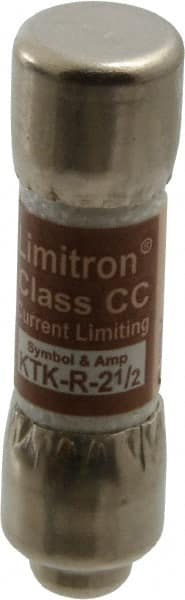 Cooper Bussmann KTK-R-2-1/2 Cartridge Fast-Acting Fuse: CC, 2.5 A, 10.3 mm Dia 