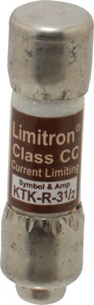 Cooper Bussmann KTK-R-3-1/2 Cartridge Fast-Acting Fuse: CC, 3.5 A, 10.3 mm Dia 