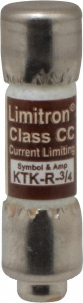 Cooper Bussmann KTK-R-3/4 Cartridge Fast-Acting Fuse: CC, 0.75 A, 10.3 mm Dia Image