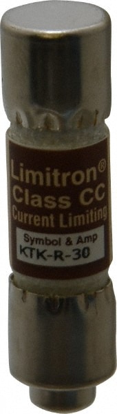 Cooper Bussmann KTK-R-30 Cartridge Fast-Acting Fuse: CC, 30 A, 10.3 mm Dia Image