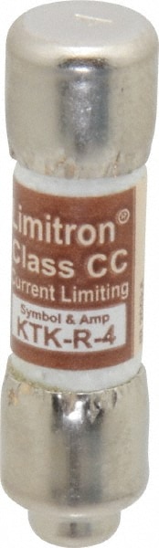 Cooper Bussmann KTK-R-4 Cartridge Fast-Acting Fuse: CC, 4 A, 10.3 mm Dia Image