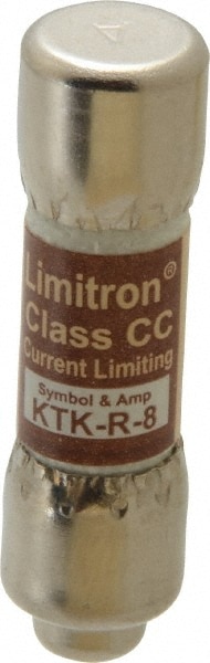 Cooper Bussmann KTK-R-8 Cartridge Fast-Acting Fuse: CC, 8 A, 10.3 mm Dia 