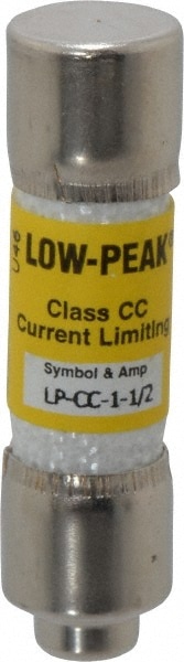 Cooper Bussmann LP-CC-1-1/2 Cartridge Time Delay Fuse: CC, 1.5 A, 10.3 mm Dia Image