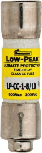 Cooper Bussmann LP-CC-1-8/10 Cartridge Time Delay Fuse: CC, 1.8 A, 10.3 mm Dia 