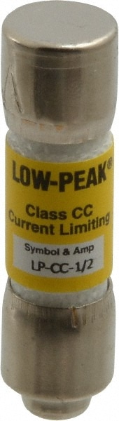 Cooper Bussmann LP-CC-1/2 Cartridge Time Delay Fuse: CC, 0.5 A, 10.3 mm Dia 