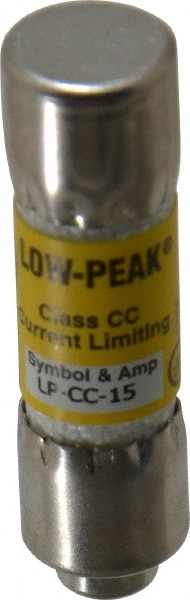 Cooper Bussmann LP-CC-15 Cartridge Time Delay Fuse: CC, 15 A, 10.3 mm Dia Image