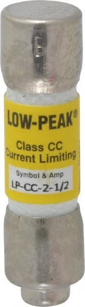 Cooper Bussmann LP-CC-2-1/2 Cartridge Time Delay Fuse: CC, 2.5 A, 10.3 mm Dia Image