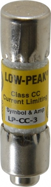 Cooper Bussmann LP-CC-3 Cartridge Time Delay Fuse: CC, 3 A, 10.3 mm Dia 