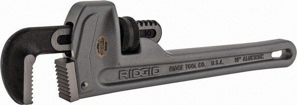 Ridgid 31090 Straight Pipe Wrench: 10" OAL, Aluminum 
