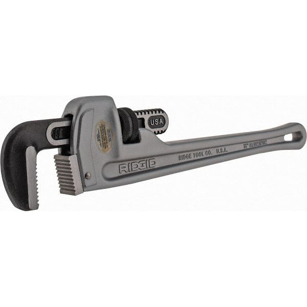 Straight Pipe Wrench: 18" OAL, Aluminum