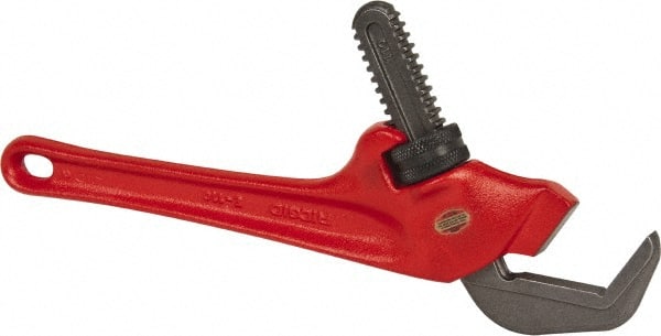 Offset Hex Pipe Wrench: 9-1/2" OAL, Steel