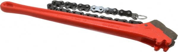 Ridgid 31320 Chain & Strap Wrench: 2-1/2" Max Pipe, 20-1/4" Chain Length 