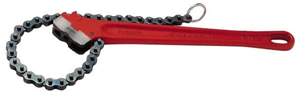 Ridgid 31325 Chain & Strap Wrench: 3" Max Pipe, 20-1/4" Chain Length 