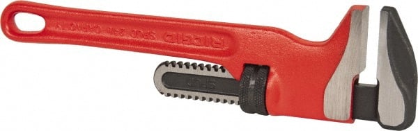 Straight Spud Pipe Wrench: 12" OAL, Steel