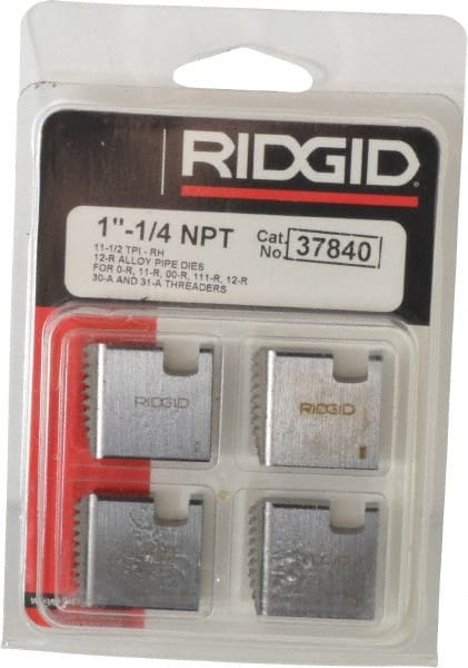 Ridgid 37840 12R Alloy Pipe Threading Dies 1-1//4/"-11-1//2 NPT  Set of 4 USA MADE