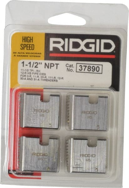Ridgid 37890 1-1/2" 12R NPT High Speed Threading Dies 