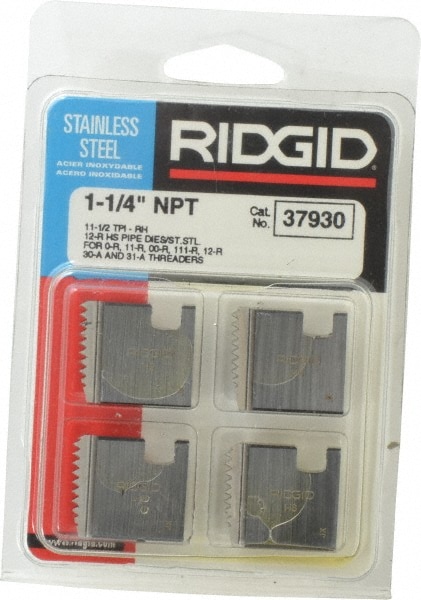 Ridgid 37930 1-1/4 - 11-1/2 NPT, Right Hand, High Speed Steel, Pipe Threader Die 