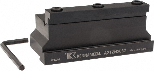 Tool Block Style A2TZN, 32mm Blade Height, 110mm OAL, 1.97"& OAH, Indexable Cutoff Blade Tool Block