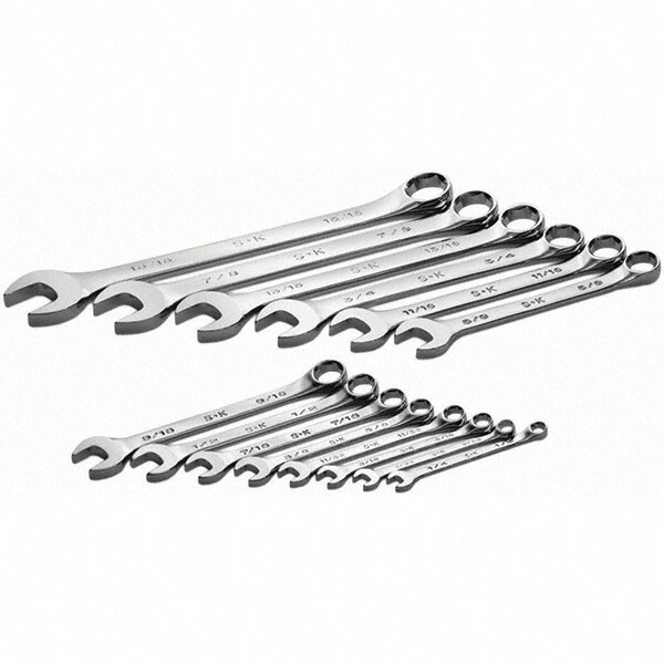 Combination Wrench Set: 14 Pc, Inch