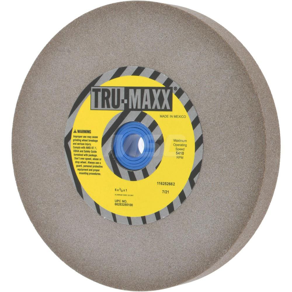 Tru-Maxx 66253255100 Bench & Pedestal Grinding Wheel: 6" Dia, 3/4" Thick, 1" Hole Dia, Aluminum Oxide Image