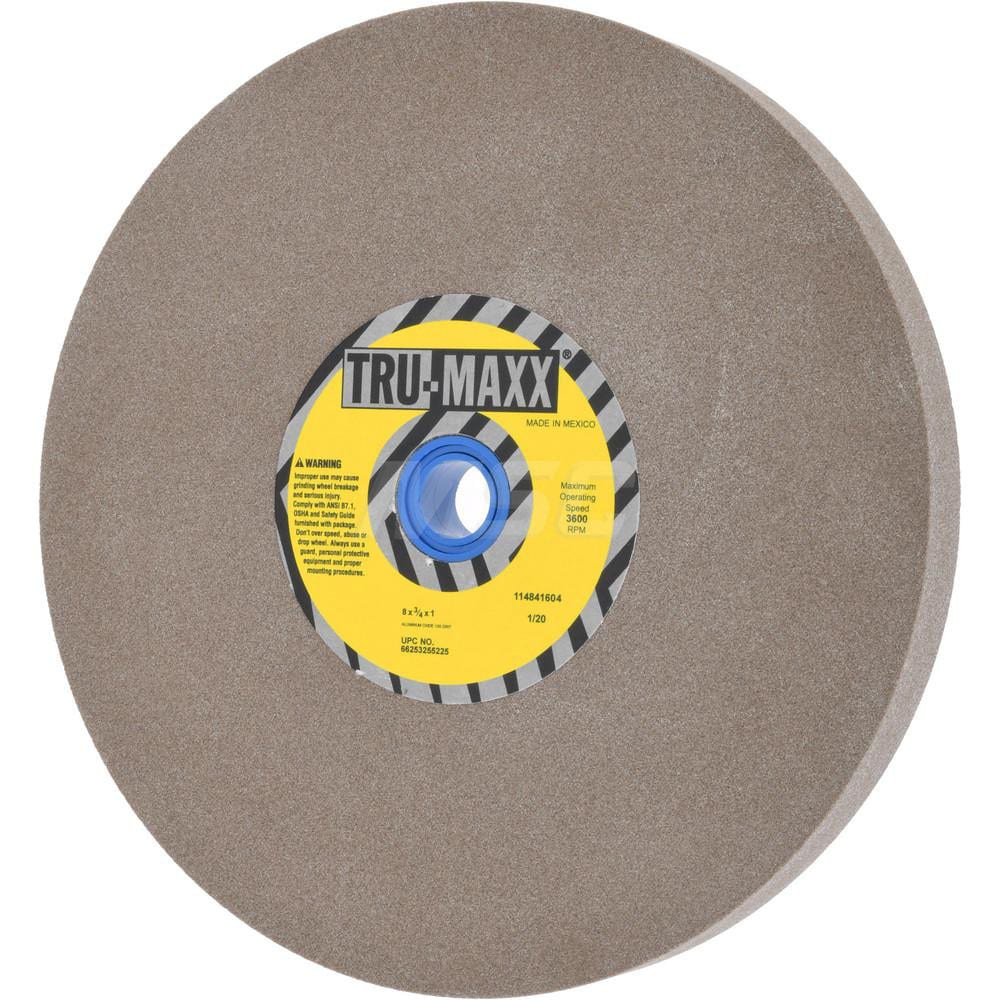 Tru-Maxx 66253255225 Bench & Pedestal Grinding Wheel: 8" Dia, 3/4" Thick, 1" Hole Dia, Aluminum Oxide Image