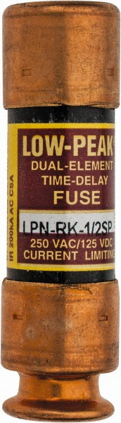 Cooper Bussmann General Purpose Fuse: Time Delay, RK1, 0.5000 A - 2" OAL | Part #LPN-RK-1/2SP