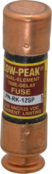 Cartridge Time Delay Fuse: RK1, 12 A, 50.8 mm OAL, 14.3 mm Dia