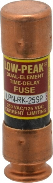 Cartridge Time Delay Fuse: RK1, 25 A, 50.8 mm OAL, 14.3 mm Dia