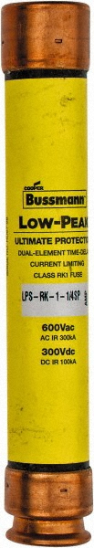 Cooper Bussmann General Purpose Fuse: Time Delay, RK1, 1.2500 A - 5" OAL | Part #LPS-RK-1-1/4SP