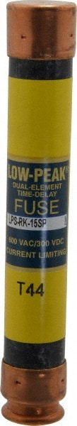 Cooper Bussmann LPS-RK-15SP Cartridge Time Delay Fuse: RK1, 15 A, 127 mm OAL, 20.6 mm Dia Image