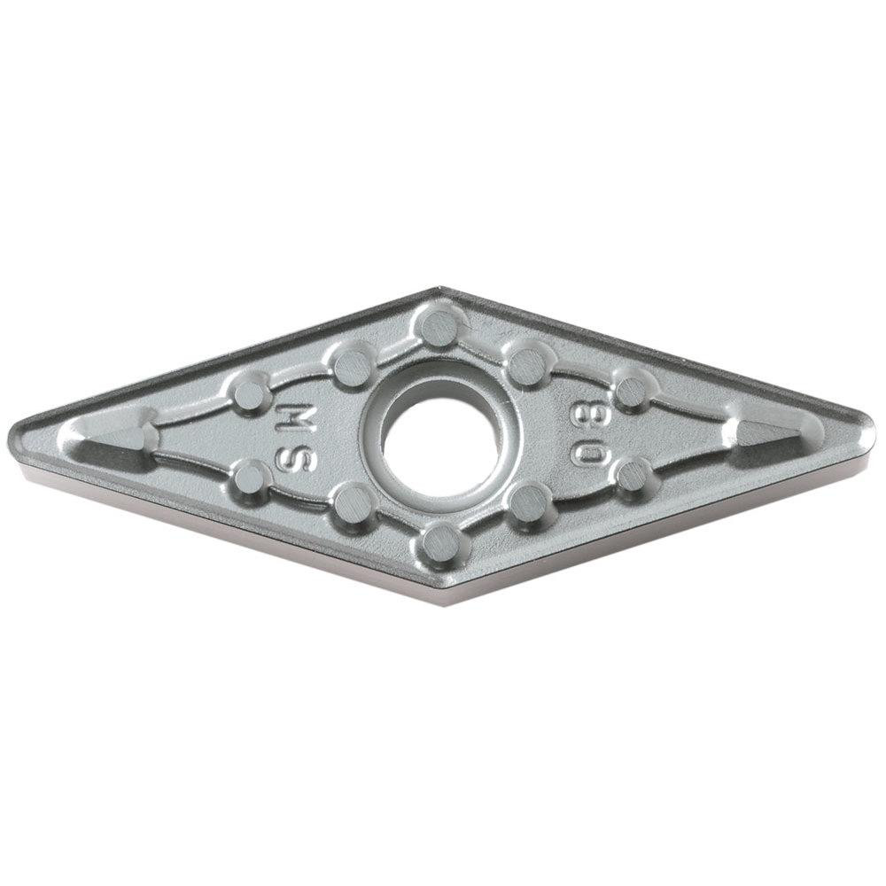 Turning Inserts; Insert Style: VNMG ; ANSI Size Code: 332 ; ISO Size Code: 160408 ; Insert Shape: V - Diamond (Rhombic) 35-Deg ; Included Angle: 35 ; Inscribed Circle (Inch): 3/8