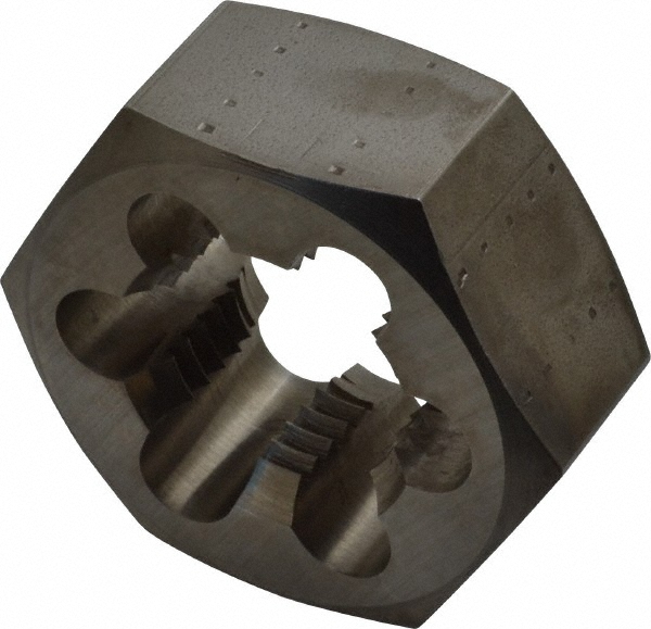 Made in USA 34002 Hex Rethreading Die: 1-1/4 - 8 Thread, 1" Thick, Right Hand, Carbon Steel Image