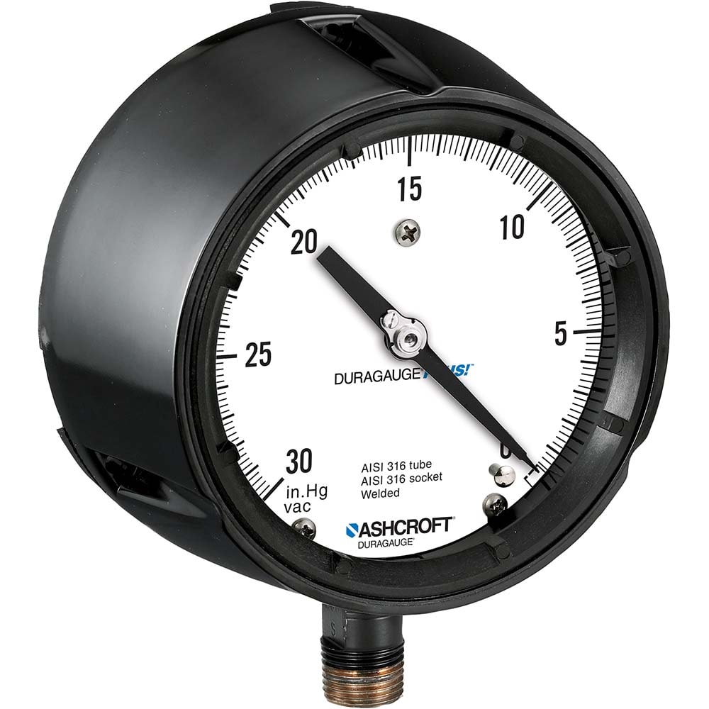 Ashcroft 94831XLL Pressure Gauge: 4-1/2" Dial, 1/4" Thread, Rear Flange Mount Image