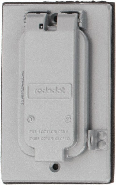 GFCI Receptacle Electrical Box Cover: Aluminum