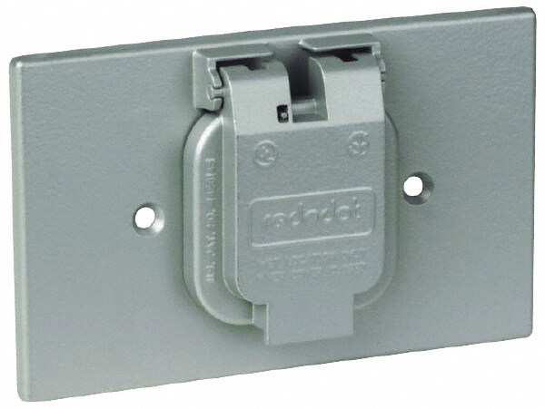Single Receptacle Electrical Box Cover: Aluminum