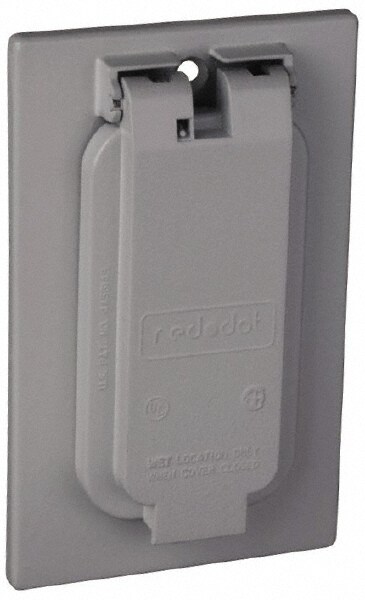 GFCI Receptacle Electrical Box Cover: Aluminum