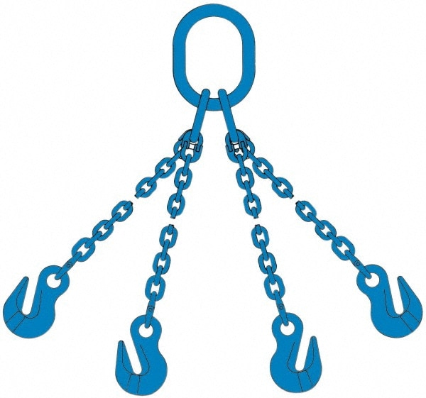 Pewag 10G120QOG/5 Chain Sling: 5 Long, 10,600 lb Vertical, Steel Image