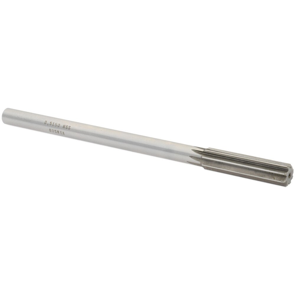 Value Collection SM0405150 Chucking Reamer: 0.515" Dia, 8" OAL, 2" Flute Length, Straight Shank, High Speed Steel Image