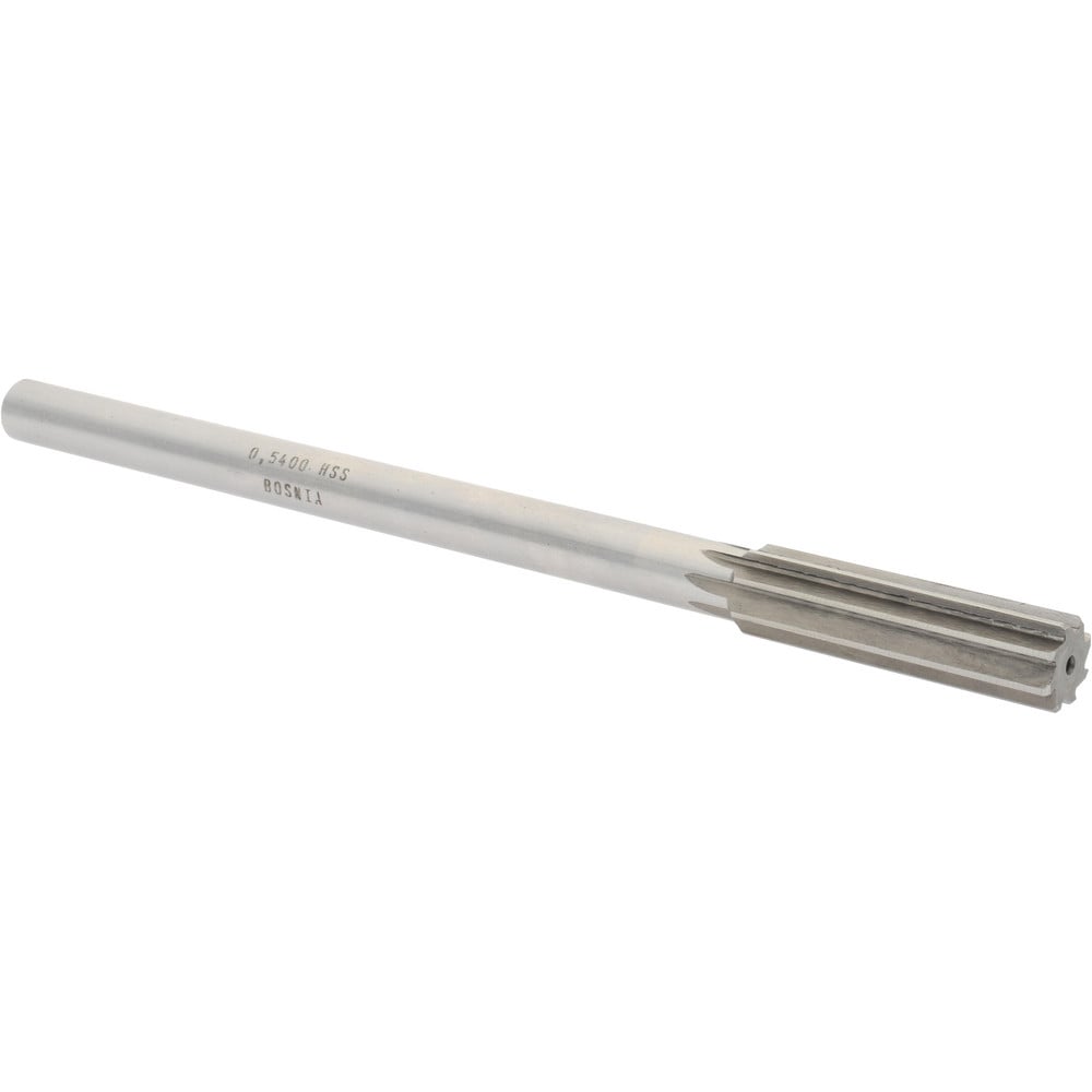 Value Collection SM0405400 Chucking Reamer: 0.54" Dia, 8" OAL, 2" Flute Length, Straight Shank, High Speed Steel Image