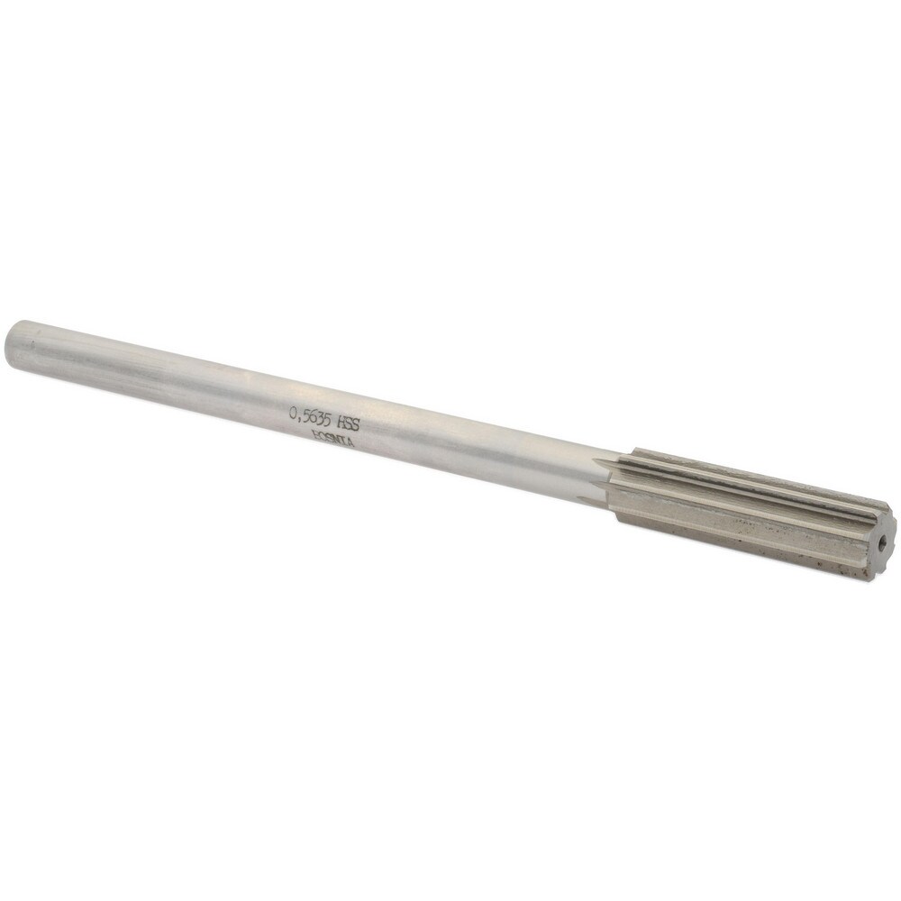 Value Collection SM0405635 Chucking Reamer: 0.5635" Dia, 8" OAL, 2" Flute Length, Straight Shank, High Speed Steel Image