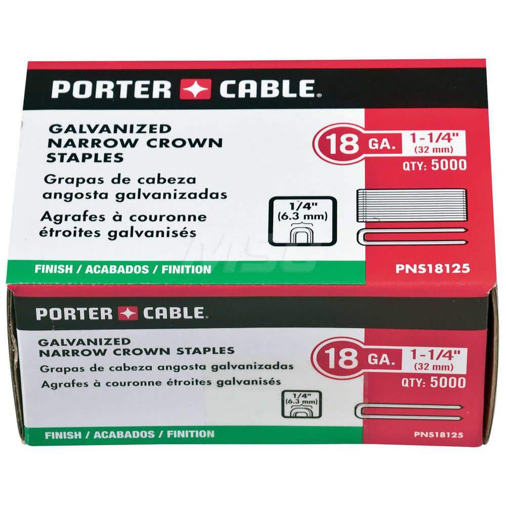 Porter-Cable PNS18125 Narrow Crown Construction Staple: 1/4" Wide, 1-1/4" Long, 18 Gauge 